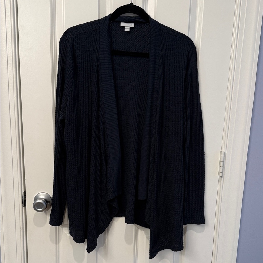 J Jill Navy Open-Front Sweater